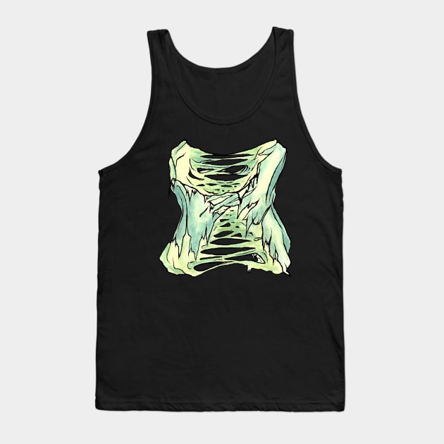 Dramabite Zombie X Letter Initial Typography Text Character Statement Tank Top by dramabite